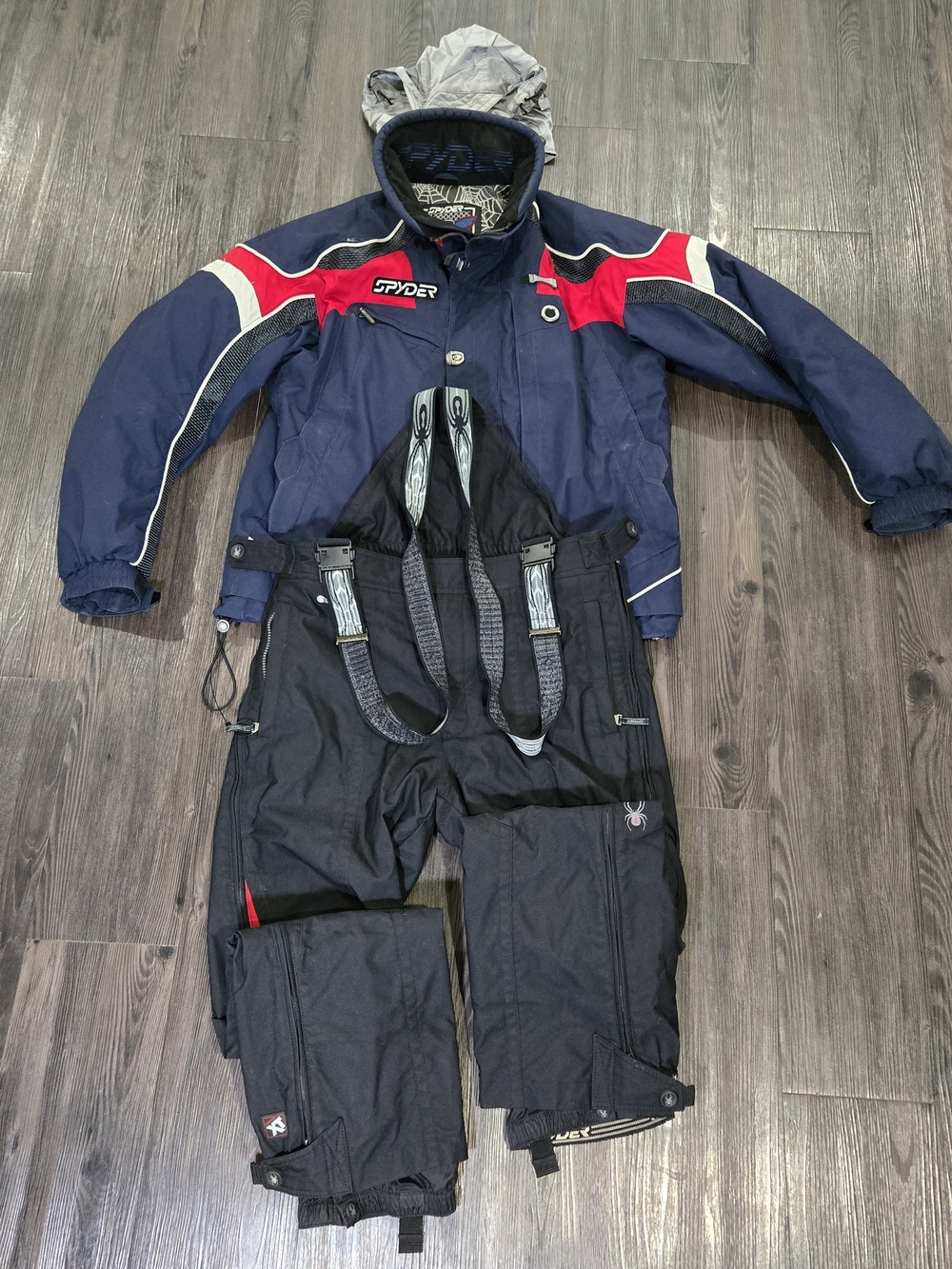 Vintage SPYDER Alpine Ski Jacket & Bibs Mens L Thinsulate Lite Y2K Snowmobile